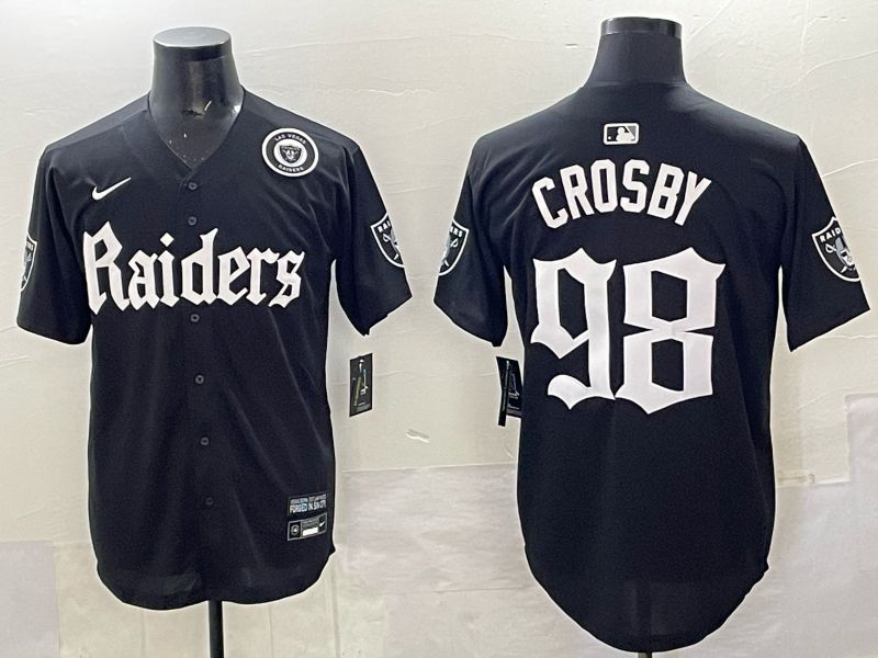 Men 2025 Oakland Raiders #98 Crosby Black 6th generation Joint Name Nike Limited NFL Jersey style 011->oakland raiders->NFL Jersey